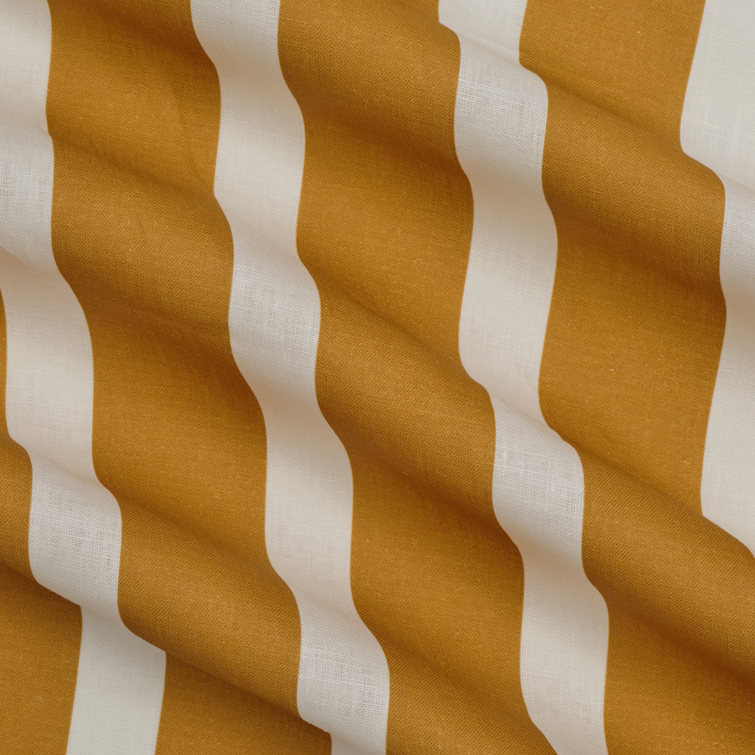 Signature Stripe Fabric in Mustard — 100% Linen